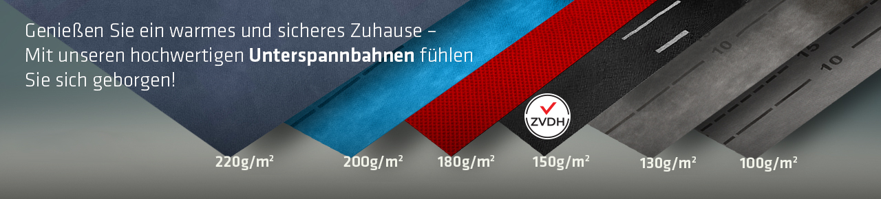 HAUSA Unterspannbahn hochdiffusionsoffene Unterdeckbahn 100g/m² - 220g/m²